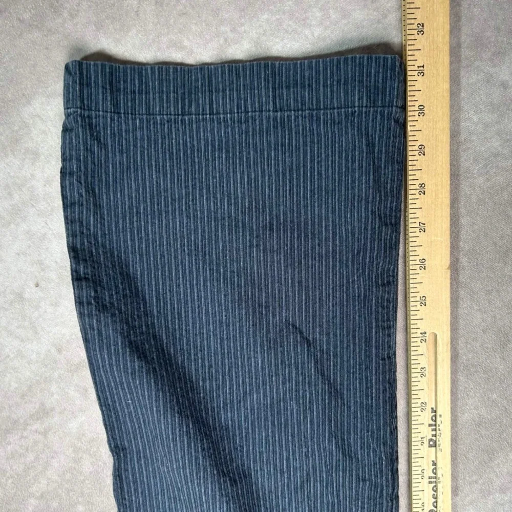 Banana Republic Jackson Fit Navy Pinstripe Wide Leg Linen Blend Trousers Size 8